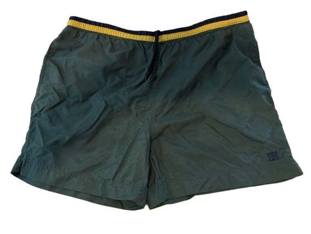 Vintage Givenchy Men's Nylon Swim Trunks with Logo Embroidery drawstring waist